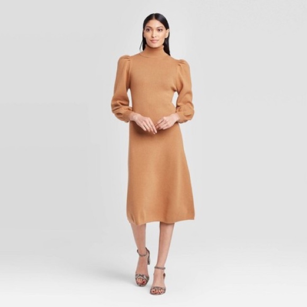 Who What Wear || Puff Sleeve High Necks Dress